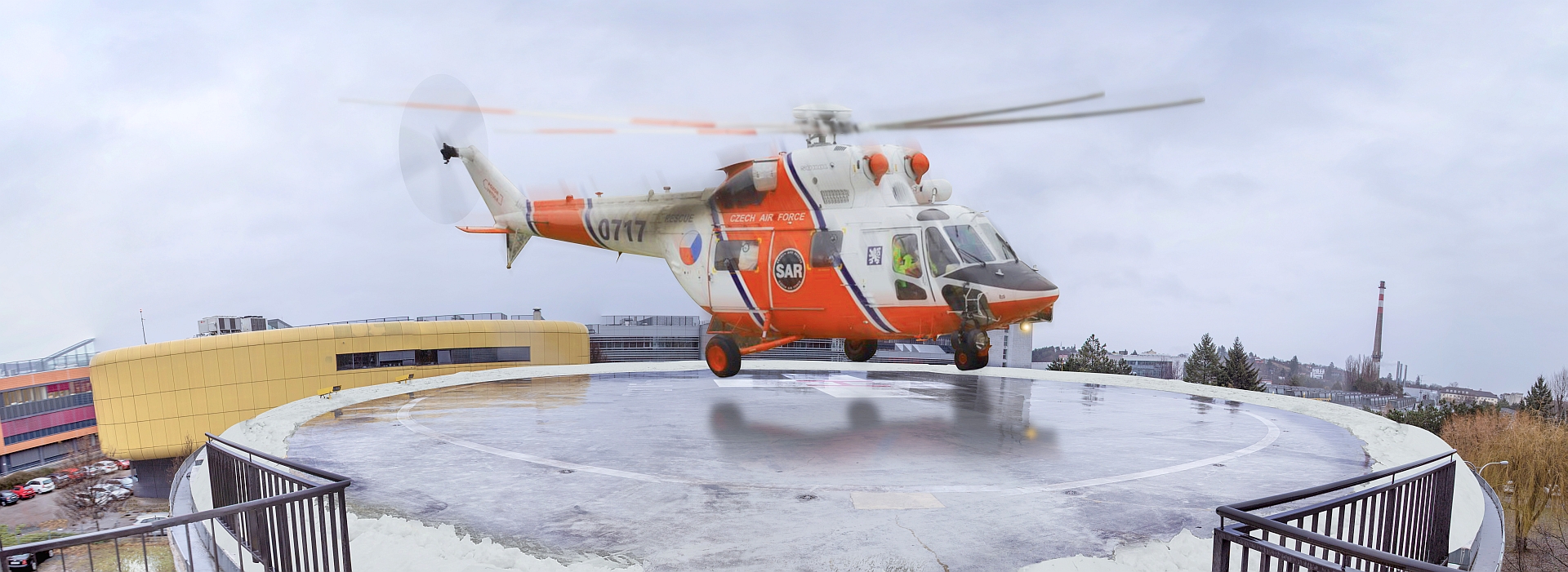 Vyhřívání heliportu fakultní nemocnice