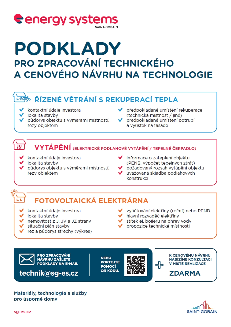 Podklady potřebné pro nabídku na technologie