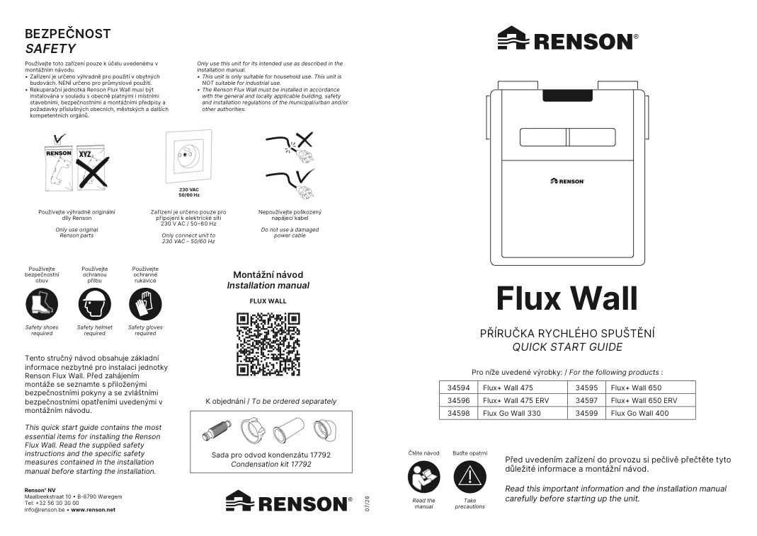 FLUX+ Wall – příručka rychlého spuštění